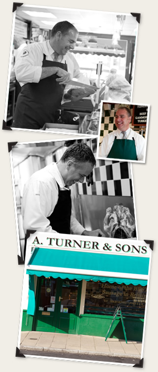 A Turner and Sons shop in Aldershot and Kevin and Paul Turner at work