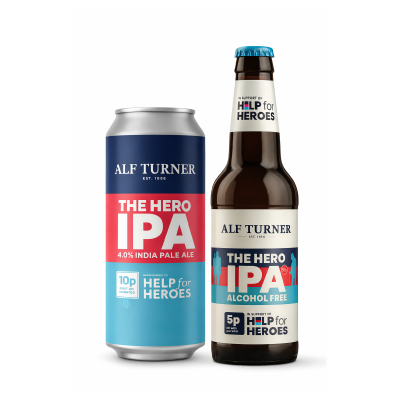 Photo of The Hero IPA Cans and Alcohol Free bottles